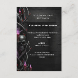 Cartão De Informações Casamento de Vampiro Gótico de Noite Eterna Romanc