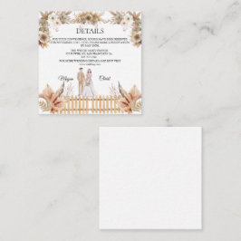 Cartão De Informações Casamento de verão com flores elegantes