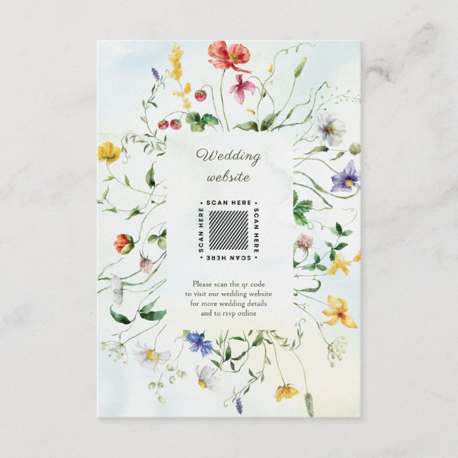 Cartão De Informações Casamento de Verão Russo do Romance Verde e Branco (Frente)