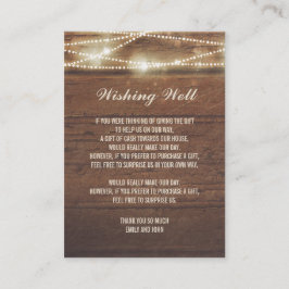 Cartão De Informações Casamento de Wishing Bem Cordas Luzes de Barão Mad