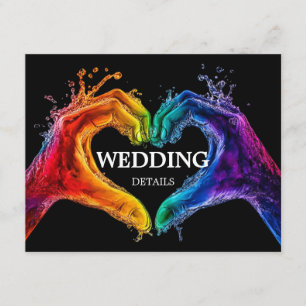 Cartão De Informações 🌈 ❤️ Casamento DETAILS Heart of Pride Casado