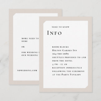 CARTÃO DE INFORMAÇÕES CASAMENTO DO CÍRCULO CHIC