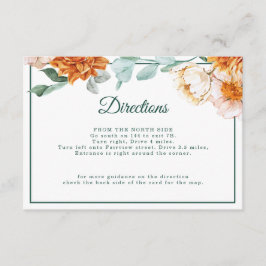 Cartão De Informações Casamento dos Detalhes da Direção do Elegante Flor