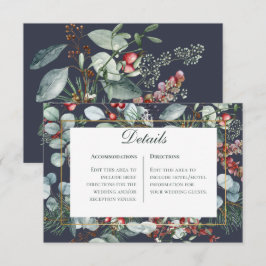 Cartão De Informações Casamento dos Detalhes do Marinho Greenery no Nata