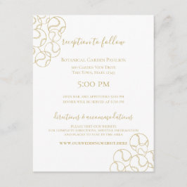 Cartão De Informações Casamento Dourado com Baseball