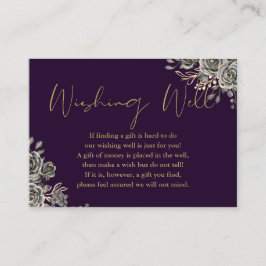 Cartão De Informações Casamento Dourado E Roxo De Desejo Férreo Gótico