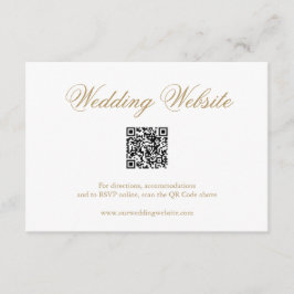Cartão De Informações Casamento Dourado tradicional de código QR elegant