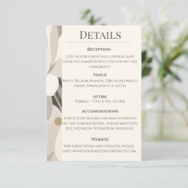 Cartão De Informações Casamento Editorial Moderno Abstrato Bege Neutro