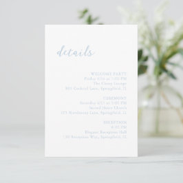 Cartão De Informações Casamento Elegante Azul De Leitura De Escuro Negri