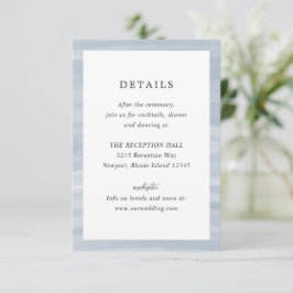 Cartão De Informações Casamento Elegante Azul-Muted Chic Costeiro