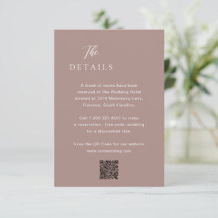 Cartão De Informações Casamento Elegante Clássico com QR Code Neutro Ter