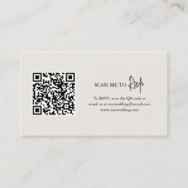 Cartão De Informações Casamento Elegante Código QR Bege Neutro Atemporal