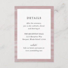 Cartão De Informações Casamento Elegante Cor-de-Rosa-Chic Costeiro