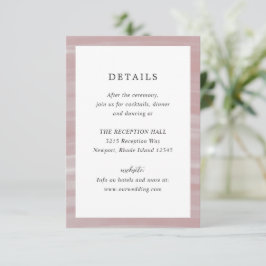 Cartão De Informações Casamento Elegante Cor-de-Rosa-Chic Costeiro