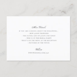 Cartão De Informações Casamento Elegante Da Caligrafia Formal
