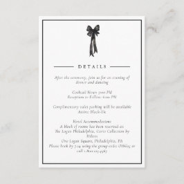 Cartão De Informações Casamento Elegante De Arco De Fita