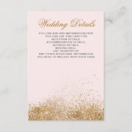 Cartão De Informações Casamento Elegante de Brilhante Dourado Glitter Sp