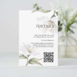 Cartão De Informações Casamento Elegante de Magnólia Oriental