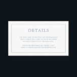 Cartão De Informações Casamento elegante de Monograma Azul Simples<br><div class="desc">Simples cartão de cerimônia de núpcias com um design moderno, mas elegante, com seus detalhes cercados por uma fina borda e seu monograma no verso. Todos os elementos de design estão em azul empoeirado e podem ser alterados na ferramenta de edição de design. Um design chic e na moda que...</div>