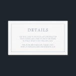 Cartão De Informações Casamento elegante de Monograma Azul Simples<br><div class="desc">Simples cartão de cerimônia de núpcias com um design moderno, mas elegante, com seus detalhes cercados por uma fina borda e seu monograma no verso. Todos os elementos de design estão em azul empoeirado e podem ser alterados na ferramenta de edição de design. Um design chic e na moda que...</div>