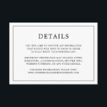 Cartão De Informações Casamento elegante de monograma branco e preto sim<br><div class="desc">Simples cartão de cerimônia de núpcias com um design moderno, mas elegante, com seus detalhes cercados por uma fina fronteira. Todo texto está preto, sobre fundo branco e o fundo tem seu monograma no meio, dentro de uma borda. As fontes e as cores de fundo podem ser alteradas para qualquer...</div>