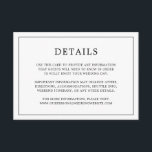 Cartão De Informações Casamento elegante de monograma branco e preto sim<br><div class="desc">Simples cartão de cerimônia de núpcias com um design moderno, mas elegante, com seus detalhes cercados por uma fina fronteira. Todo texto está preto, sobre fundo branco e o fundo tem seu monograma no meio, dentro de uma borda. As fontes e as cores de fundo podem ser alteradas para qualquer...</div>