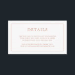 Cartão De Informações Casamento elegante de monograma cor-de-rosa Rosa s<br><div class="desc">Simples cartão de cerimônia de núpcias com um design moderno, mas elegante, com seus detalhes cercados por uma fina borda e seu monograma no verso. Todos os elementos de design estão em faux rosa gold e podem ser alterados na ferramenta de edição design. Um design chic e na moda que...</div>