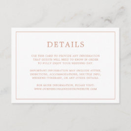 Cartão De Informações Casamento elegante de monograma cor-de-rosa Rosa s