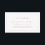 Cartão De Informações Casamento elegante de monograma de Rosas claro sim<br><div class="desc">Simples cartão de cerimônia de núpcias com um design moderno, mas elegante, com seus detalhes cercados por uma fina borda e seu monograma no verso. Todos os elementos de design estão em cor-de-rosa rosa empoeirado e podem ser alterados na ferramenta de edição design. Um design chic e na moda que...</div>