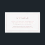 Cartão De Informações Casamento elegante de monograma de Rosas claro sim<br><div class="desc">Simples cartão de cerimônia de núpcias com um design moderno, mas elegante, com seus detalhes cercados por uma fina borda e seu monograma no verso. Todos os elementos de design estão em cor-de-rosa rosa empoeirado e podem ser alterados na ferramenta de edição design. Um design chic e na moda que...</div>