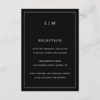 Casamento elegante de monograma preto simples