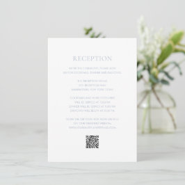 Cartão De Informações Casamento elegante do Código QR Azul Limpo