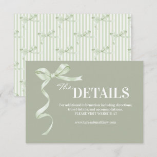 Cartão De Informações Casamento Elegante e Moderno com Arco de Sage
