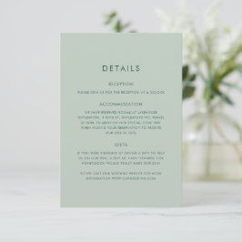 Cartão De Informações Casamento Elegante Minimalista com Eucalipto Verde