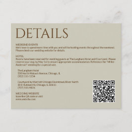 Cartão De Informações Casamento Elegante Moderno de Flor Selvagem