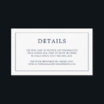 Cartão De Informações Casamento Elegante Monograma Azul Simples Marinho<br><div class="desc">Simples cartão de cerimônia de núpcias com um design moderno, mas elegante, com seus detalhes cercados por uma fina borda e seu monograma no verso. Todos os elementos de design estão em azul marinho e podem ser alterados na ferramenta de edição design. Um design chic e na moda que é...</div>