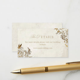 Cartão De Informações Casamento Elegante Rosa ⎮Marfim Moderno e Dourado
