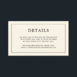 Cartão De Informações Casamento Elegante Simples De Creme Monograma<br><div class="desc">Simples cartão de cerimônia de núpcias com um design moderno, mas elegante, com seus detalhes cercados por uma fina borda e seu monograma no verso. Todos os elementos de design estão em preto sobre um fundo de marfim/creme neutro e podem ser alterados na ferramenta de edição de design. Um design...</div>