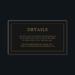 Cartão De Informações Casamento Elegante Simples de Monograma Preto e Do<br><div class="desc">Simples cartão de cerimônia de núpcias com um design moderno, mas elegante, com seus detalhes cercados por uma fina borda e seu monograma no verso. Todos os elementos de design estão em dourado falso sobre um fundo preto e podem ser alterados na ferramenta de edição de design. Um design chic...</div>