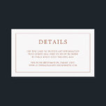 Cartão De Informações Casamento Elegante Simples Terracotta Monograma<br><div class="desc">Simples cartão de cerimônia de núpcias com um design moderno, mas elegante, com seus detalhes cercados por uma fina borda e seu monograma no verso. Todos os elementos de design estão em terracota / laranja queimado / ferrugem e podem ser alterados na ferramenta de edição de design. Um design chic...</div>