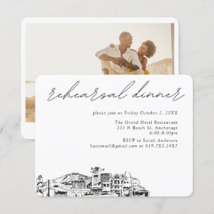 Cartão De Informações Casamento em Anchorage Jantar de Rehearsal Elegant