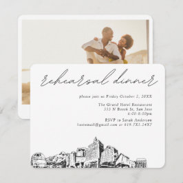 Cartão De Informações Casamento em San Jose CA Jantar de Rehearsal Elega