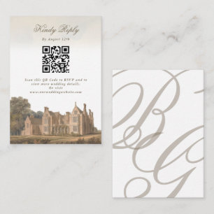 Cartão De Informações Casamento em Villa Château de Manor Inglês Antigo