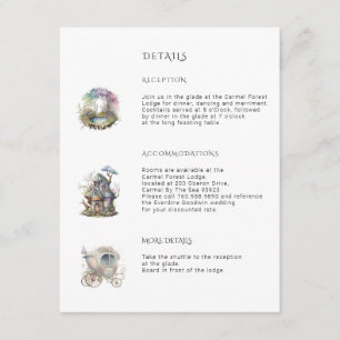 Cartão De Informações Casamento Encantado em Woodland