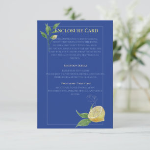 Cartão De Informações Casamento Encantado Flor de Limão Azul
