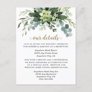 Cartão De Informações Casamento Eucalyptus Elegante Boho Greenery