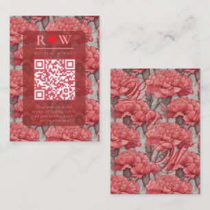 Cartão De Informações Casamento Fantasia de Cravo Rosa Personalizado Col