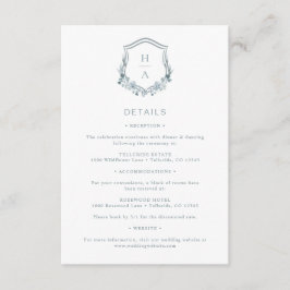Cartão De Informações Casamento Floral Azul