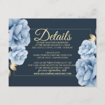 Casamento floral azul-da-meia-noite Elegante