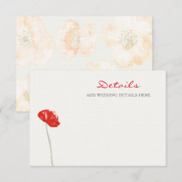 Cartão De Informações Casamento floral bonito do Papa Vermelho